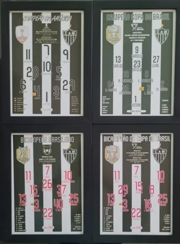 Coleção Quadros Decorativos Escalação Atlético Mineiro Campeão - Principais Títulos