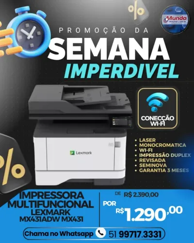 Impressora Multifuncional Lexmark MX431 - Oferta!