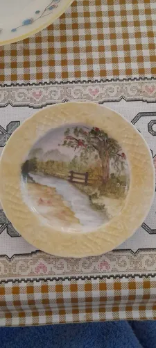 Prato pintado a mão de porcelana