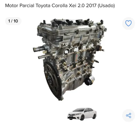 MOTOR PARCIAL TOYOTA COROLLA XEI 2.0 2017 COM NF E GARANTIA