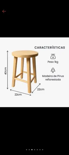 Banqueta de pinus