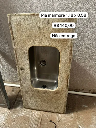 4 Pedras branco siena com cuba + pia inox + pedra preta. Pacote completo