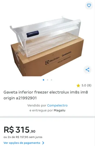 GAVETA INFERIOR DO FREEZER ELETROLUX
