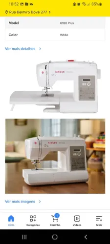 Máquina de costura singer brilliance 6180 