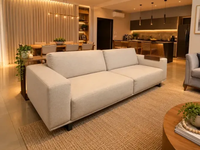 Sofá Living - Sala de Estar - Em linho