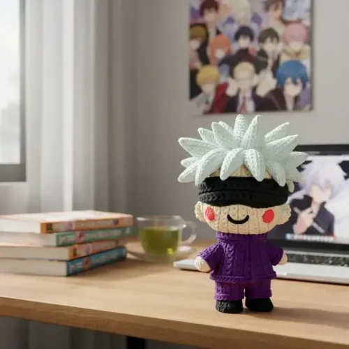 (Sob encomenda) Gojo Satoru - Edição Ponto Tricotado (Amigurumi Style) 22cm