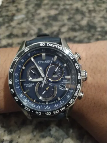 Citizen Eco-Drive Radio Controlled WR200 Safira Cronógrafo Original