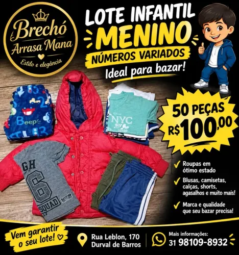 Lote infantil menino números variados