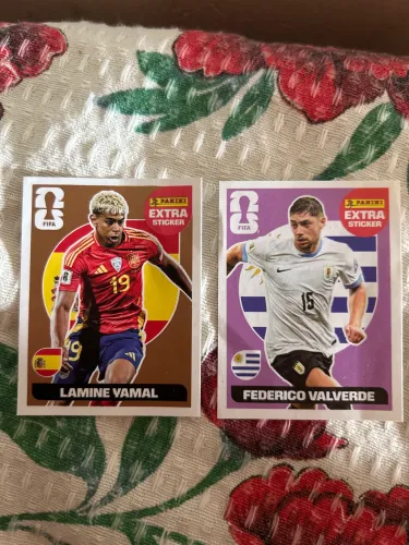 Figurinhas Extra Sticker Panini Copa do Mundo FIFA 2026 - Lamine Yamal e Federico Valverde