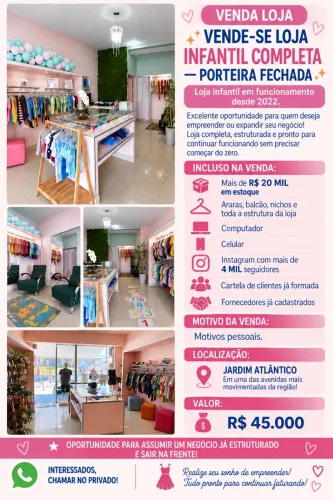 Vendo loja infantil completa