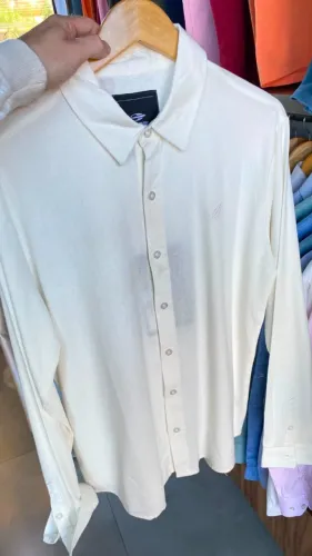 Camisa Masculina Off White Manga Longa - Nova