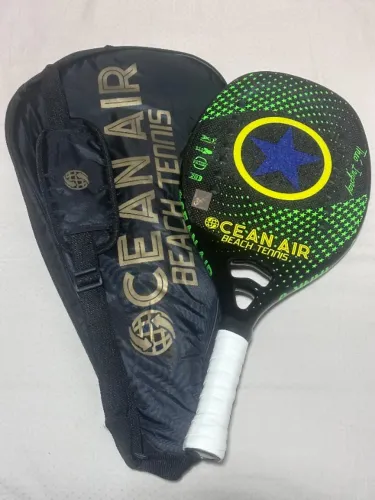 Raquete Beach Tennis Ocean Air Tank 3 Edição Especial Brasil Carbono 3k Tratamento Glipper