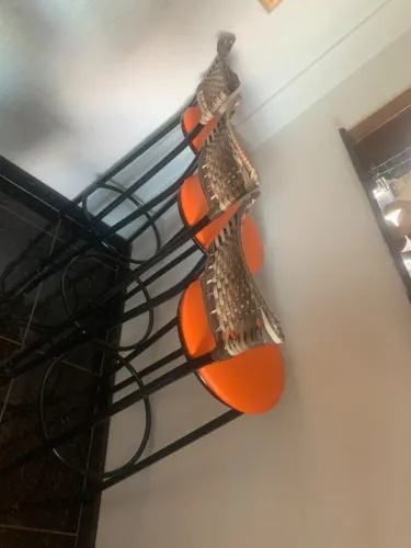 3 Banquetas altas 80cm Laranja