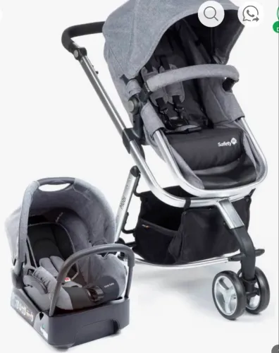 Carrinho de bebê 3 em 1 Safety 1st - Travel System Mobi Trio NV Grey Denim Silver