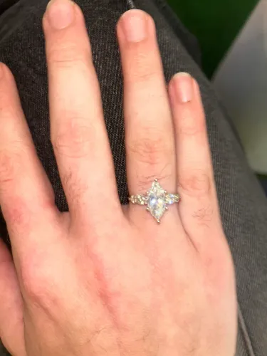 Anel Solitário Prata 925 com moissanite