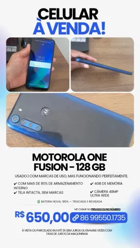 Celular Motorola One Fusion 128gb Usado