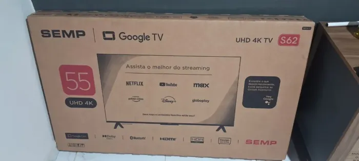 Televisão LACRADA Smart TV Semp 55" 4K LED S62 Google TV