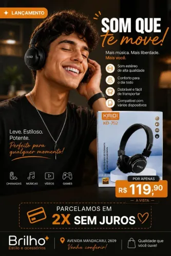 Fone de ouvido bluetooth Kaidi