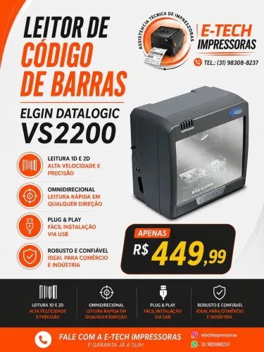 LEITOR FIXO DE CÓDIGO DE BARRAS DATALOGIC VS2200