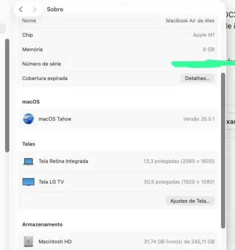 OPORTUNIDADE - MacBook Air com chip Apple M1 !!!
