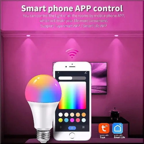 Lâmpada LED inteligente E27 10W com controle por Wi-Fi e Alexa Pronta Entrega