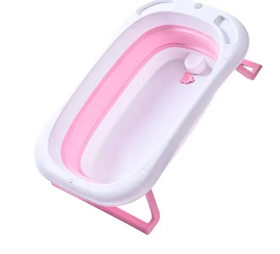 Banheira bebê infantil portátil baby dobrável rosa
