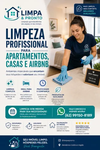 Limpeza de Casas, Apartamentos e Airbnb | Goiânia