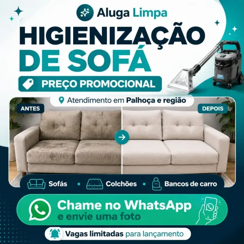 Higienização e Limpeza Sofá, colchão, cadeiras, banco de carros