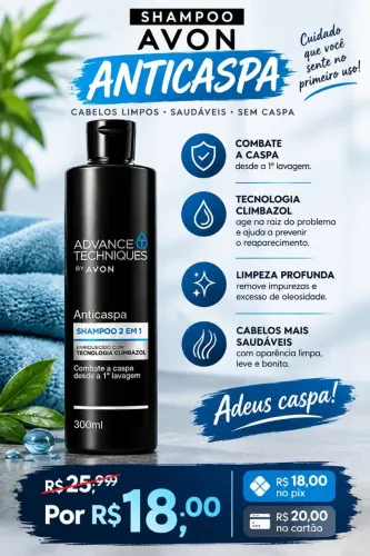 Shampoo anticaspa avon 2 em 1