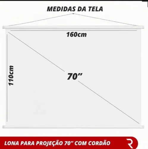 Tela de Projeção 70 Polegadas para Projetor