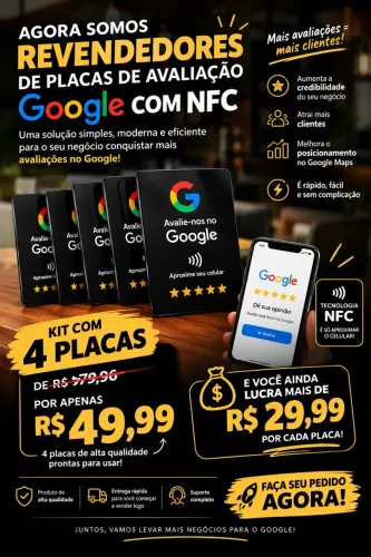 PLACA AVALIAÇÃO GOOGLE NFC PROMOÇÃO ?