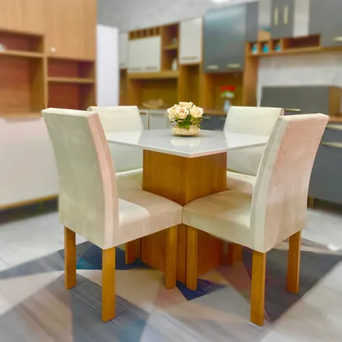 Mesa de jantar Dakota 4Cad Cel Móveis - Entrega Imediata!