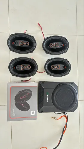 Kit Som Automotivo JBL + Subwoofer Ativo Wintech 250W RMS Completo