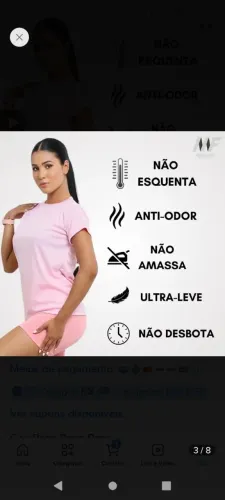 Camisa Fitness Feminina Dri Fit tamanho M Rosa Nova sem uso
