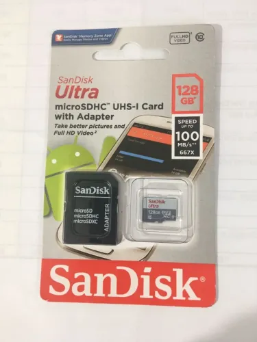 San Disk Classe 10 Cartão de Memória SD 128 Gb Micro Card - LACRADO