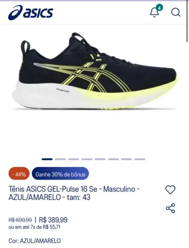 Tênis ASICS GEL-Pulse 16 SE Masculino Tam. 43 - Novo/Lacrado - R$ 250