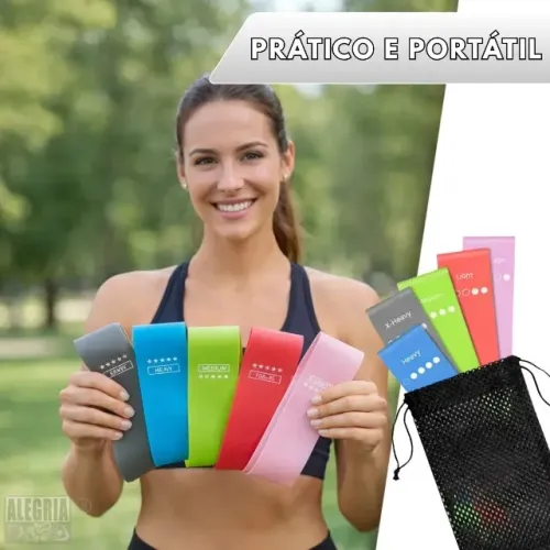 Kit 5 Faixa Elástica Super Mini Band Extensor Elástico Para Treino Resistência Funcional