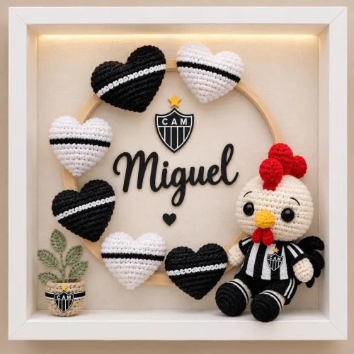 Porta maternidade do galo em crochê