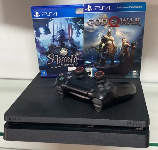 PS4 Slim 1TB Com Um Controle Semi Novo