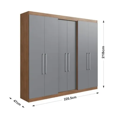 GUARDA ROUPA CASAL 6 PORTAS OXFORD - MONTO E ENTREGO HOJE