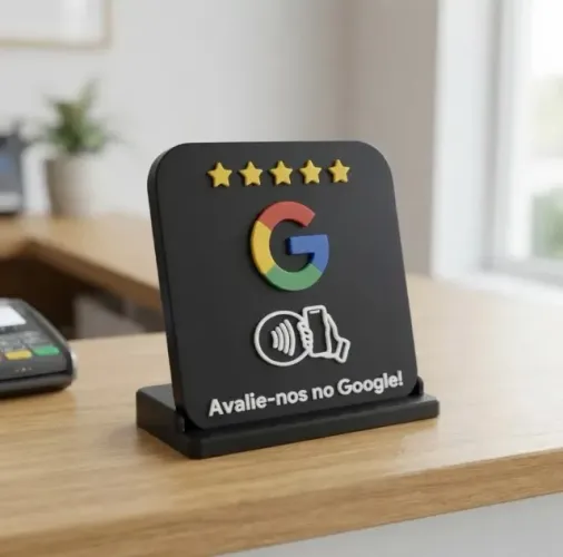 Placa Avaliação Google Aproximação Nfc Com Suporte