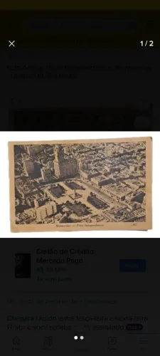 Foto antiga "Plaza Independência Montevideo - Uruguai Ano 1938 Cartão Postal 9cm x 14cm