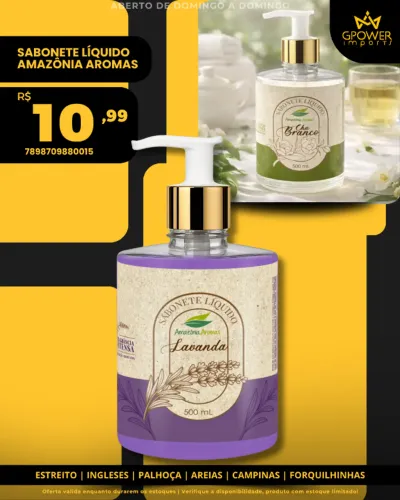 SABANETE LÍQUIDO AMAZÔNIA AROMAS