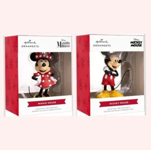 Mickey e Minnie - Enfeites para árvore de natal Disney 