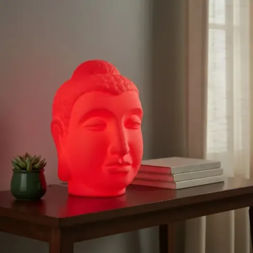Luminária Cabeça de Buda Vermelho