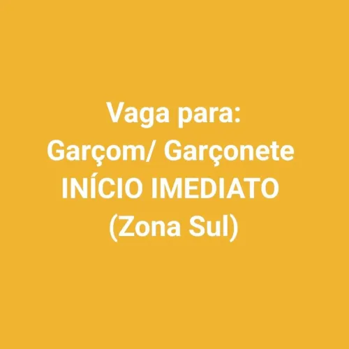 Vaga para garçom em Bar/Restaurante