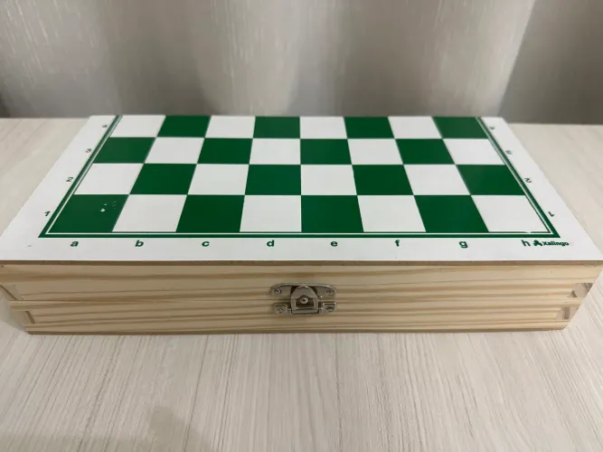 Kit de Xadrez e damas retrátil de madeira