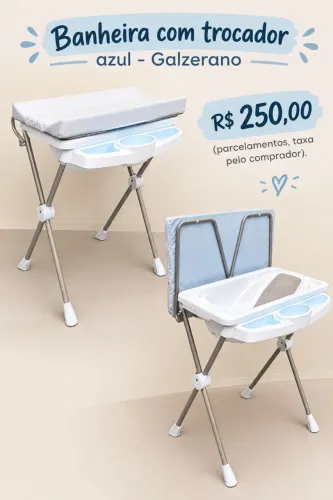 Banheira com trocador azul