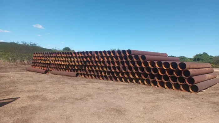 Tubo de aço carbono 16 pol por 6 meros 
