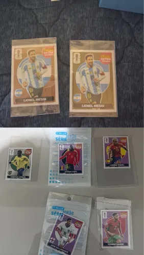 Figurinhas Messi ouro e bronze